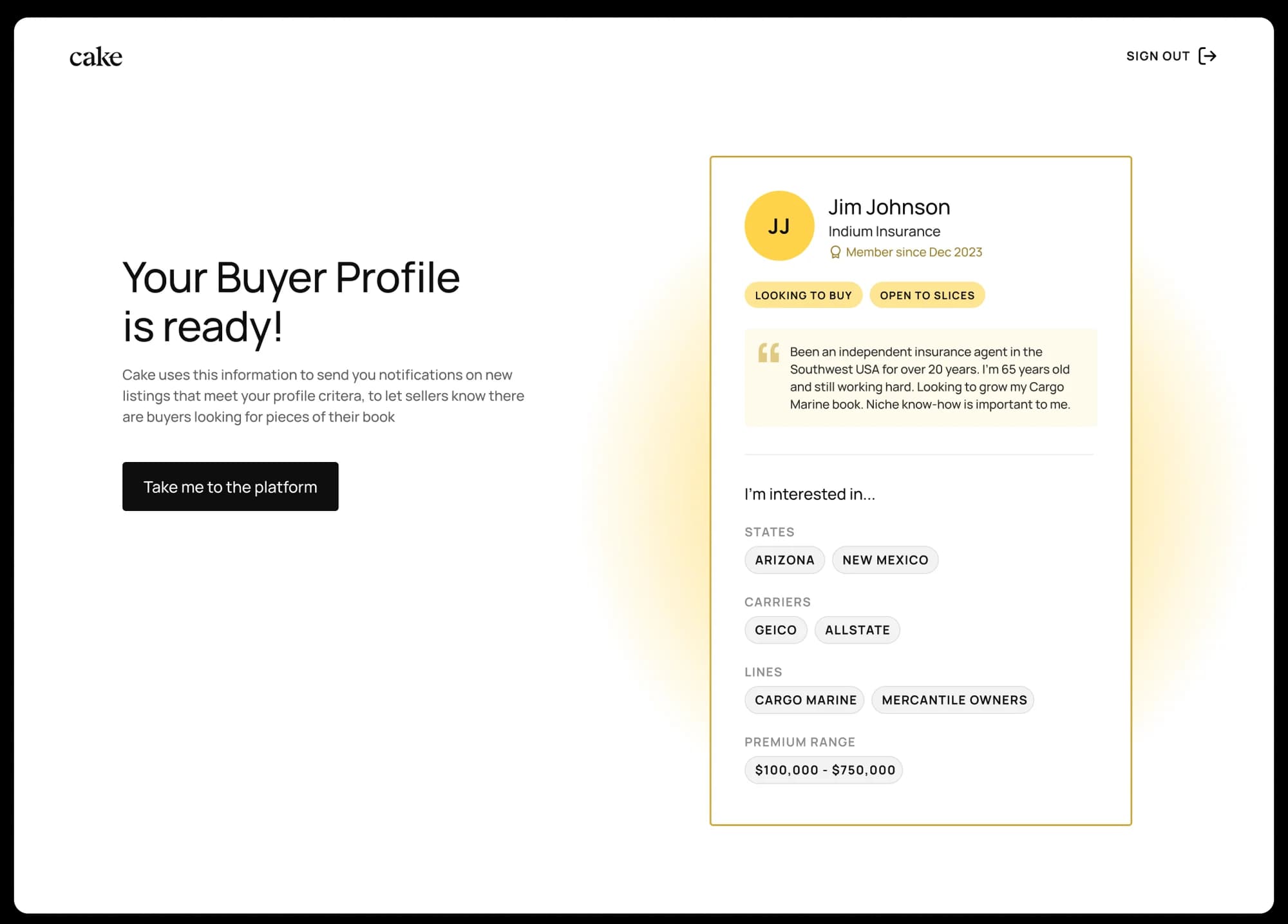 Buyer Profile is ready